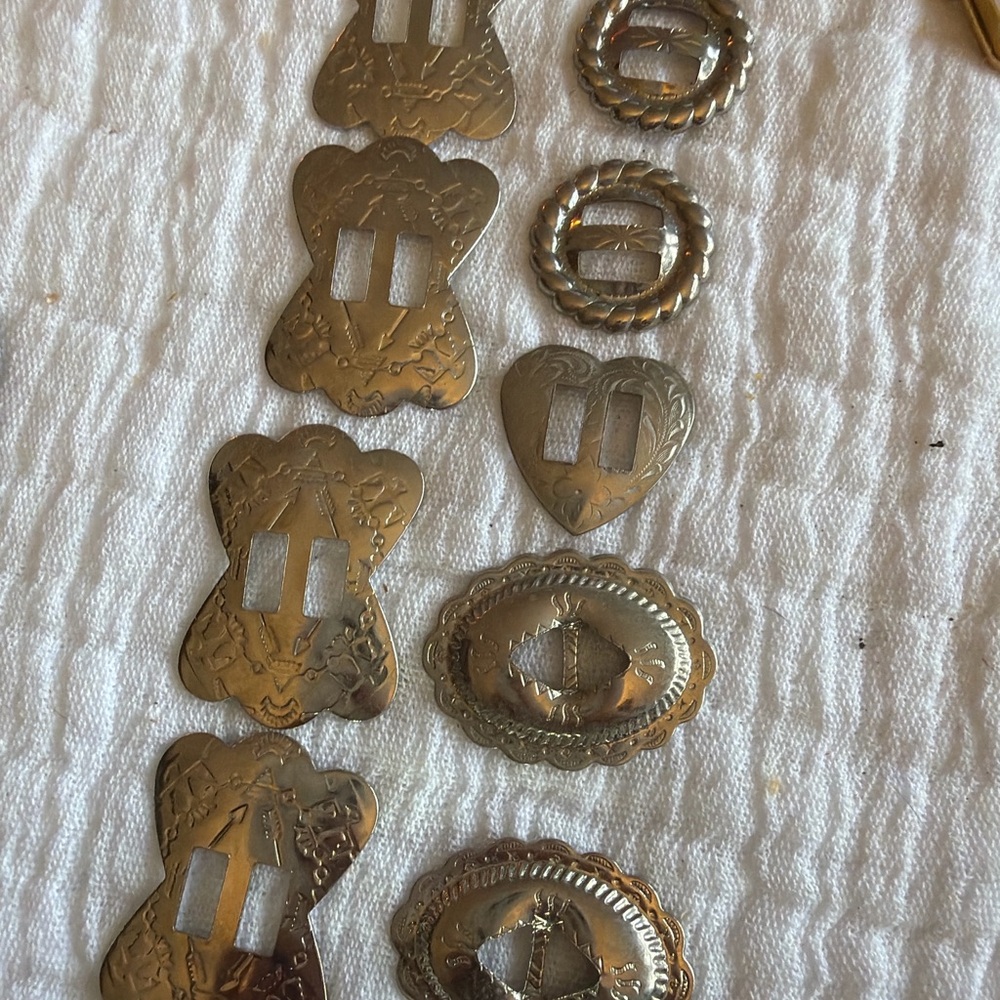 Vintage Mixed Metal Belt Buckle decorative hardware Hardware - Silver Western